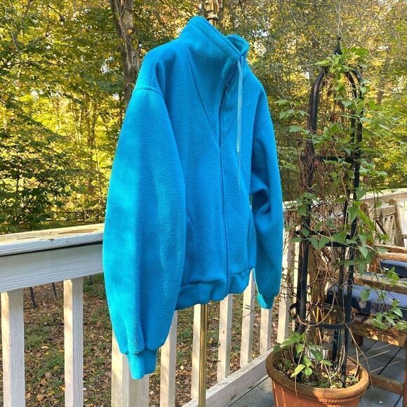 Vintage 90s ELCO Blue Fleece Zip Up Sweatshirt - Picture 7 of 8